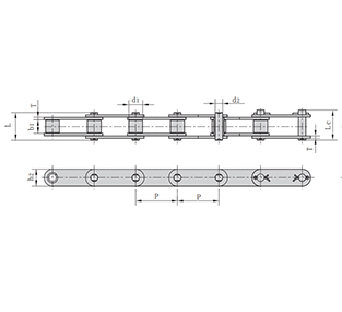 非標(biāo)雙節(jié)距輸送鏈-小滾子型